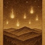 glowing spirit lights drifting above a North Carolina mountain landscape.