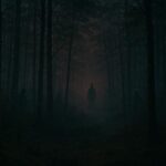 Shadowy figure in Appalachian forest hollow with mysterious echoing voice