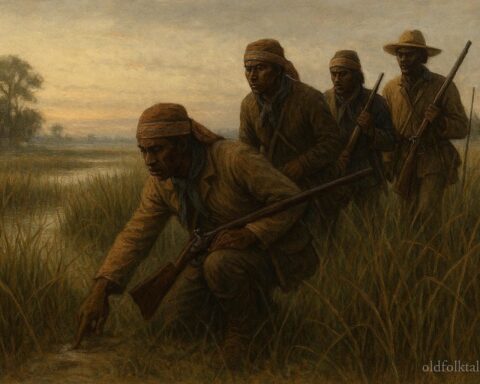 Black Seminole Scouts guiding soldiers through southern frontier terrain
