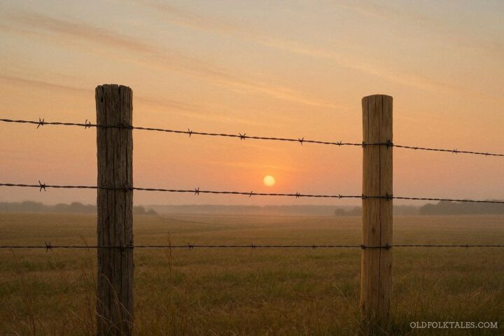 A repaired wooden fence symbolizing reconciliation between rural neighbors