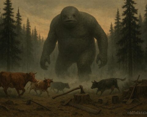 Gumbaroo, a rubber skinned folklore creature said to haunt Pacific Northwest logging camps and forests