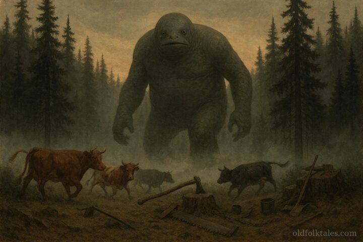 Gumbaroo, a rubber skinned folklore creature said to haunt Pacific Northwest logging camps and forests