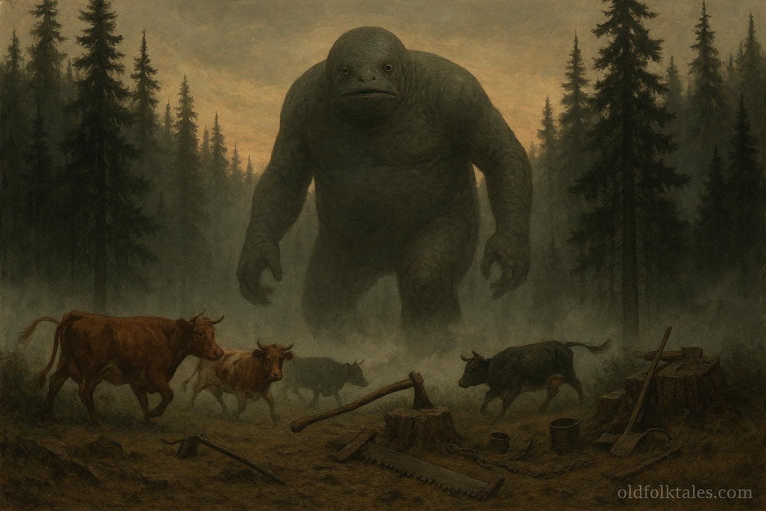 Gumbaroo, a rubber skinned folklore creature said to haunt Pacific Northwest logging camps and forests