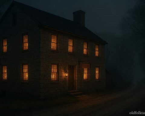 The Old Talbott Tavern in Kentucky illuminated at night