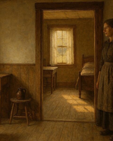 Early American rural home showing a clear doorway symbolizing movement and opportunity rather than obstruction