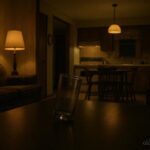 Glass moving across a table inside a Connecticut home representing the Bridgeport poltergeist legend
