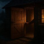 A door being closed at night to keep out harmful air