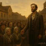 A calm speaker addressing a tense crowd that gradually becomes quiet