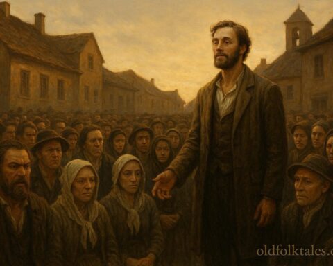 A calm speaker addressing a tense crowd that gradually becomes quiet