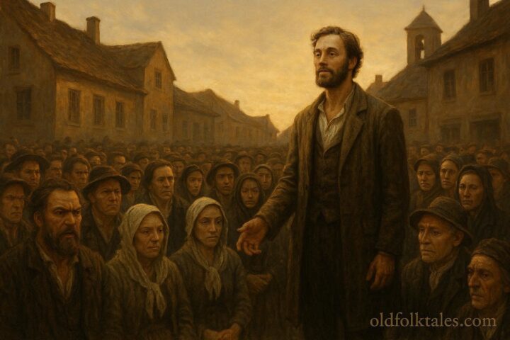 A calm speaker addressing a tense crowd that gradually becomes quiet